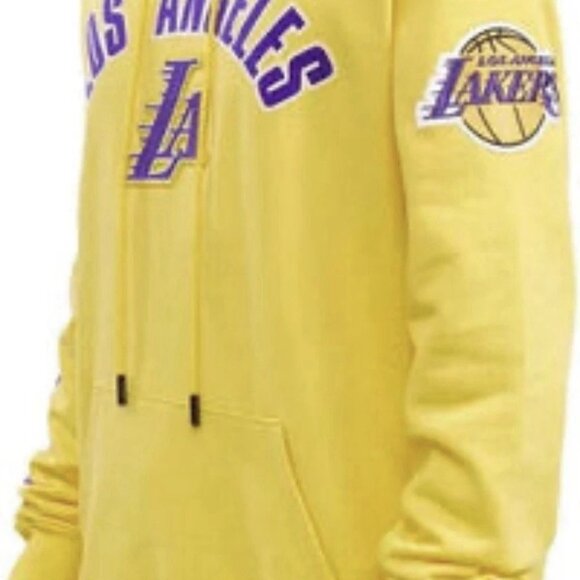 Pro Standard Los Angeles Lakers Yellow Stacked Hoodie Size Medium - Picture 11 of 11